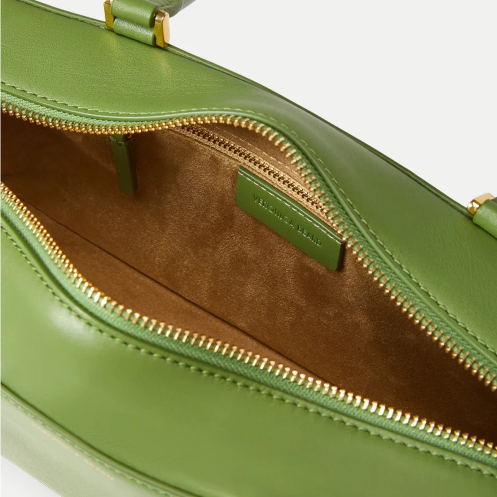 Green Leather Shoulder Bag - TRENDY COLOR - Picture 5 of 11